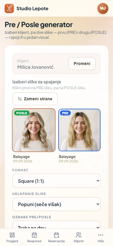 Kromea — Pre/Posle na telefonu
